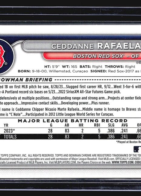 2024 Bowman Chrome Mojo - #84 Ceddanne Rafaela (RC)