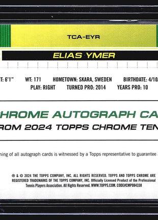 2024 Topps Chrome Tennis Auto Elias Ymer #TCA-EYR