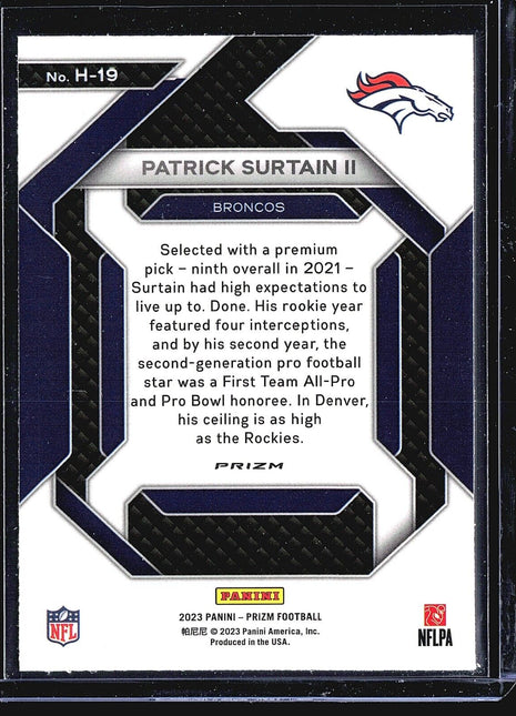 2023 Panini Prizm - Emergent Green Ice Prizm #H-19 Patrick Surtain II