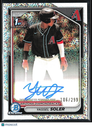 2024 Bowman Chrome Prospect Autographs #CPA-YSO Yassel Soler Speckle /299