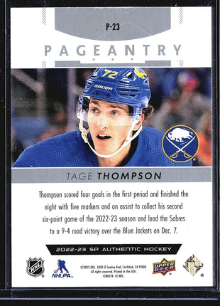 2022-23 SP Authentic - Pageantry #P-23 Tage Thompson