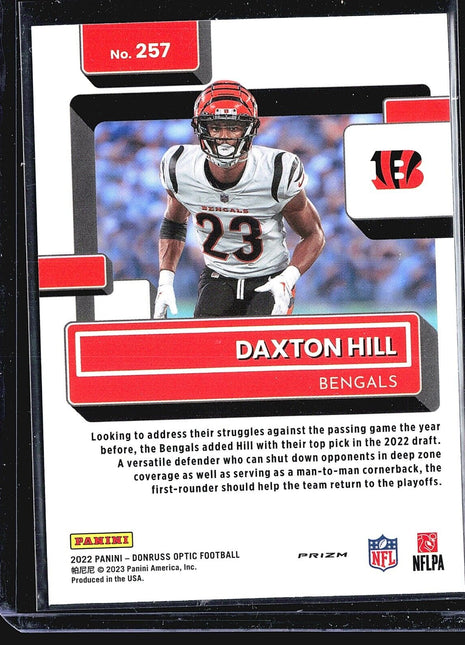 2022 Panini Donruss Optic - Rated Rookie #257 Daxton Hill (RC) Silver Holo