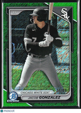 2024 Bowman Chrome 1st Auto Jacob Gonzalez #BCP-242 Green Shimmer /99