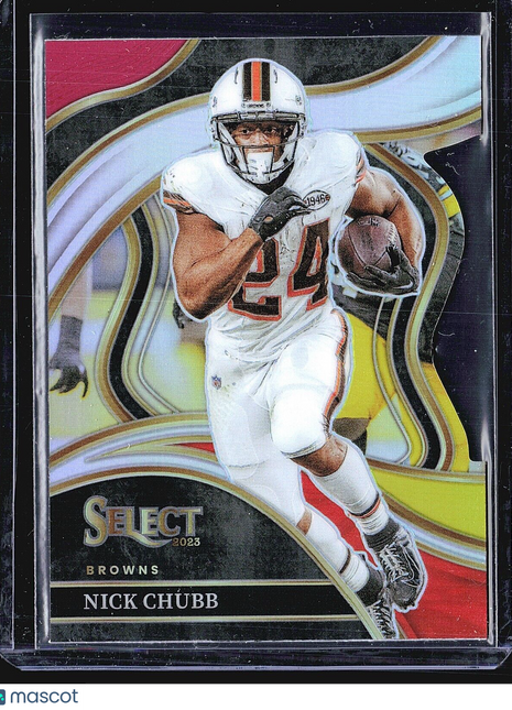 2023 Panini Select Red Yellow Die Cut Nick Chubb