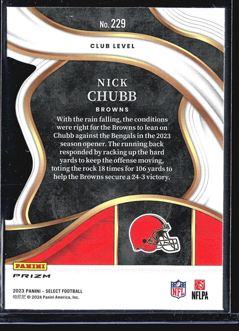 2023 Panini Select Red Yellow Die Cut Nick Chubb