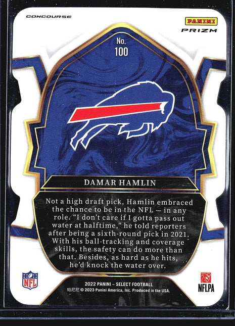 2022 Panini Select - Concourse #100 Damar Hamlin (RC) Die Cut