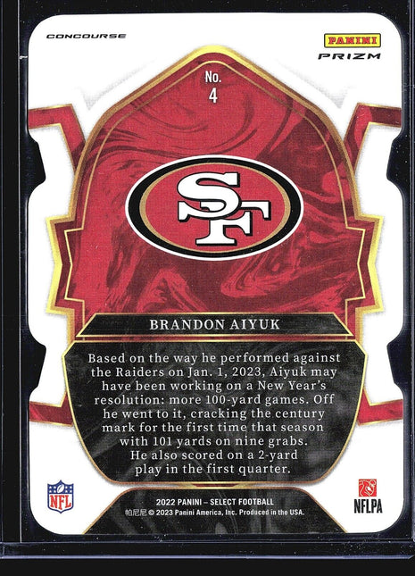 2022 Panini Select - Concourse Prizm Die-Cut #4 Brandon Aiyuk