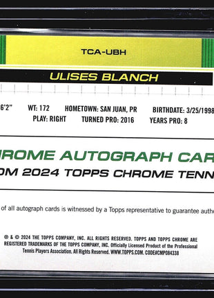 2024 Topps Chrome Tennis Green Auto Ulises Blanch #TCA-UBH /99