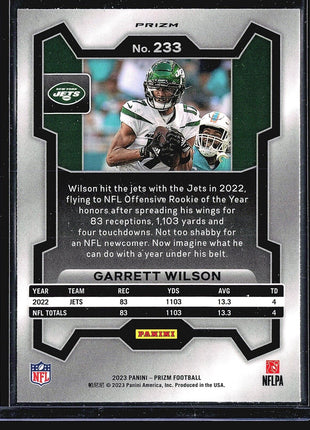 2023 Panini Prizm - #233 Garrett Wilson Orange Disco