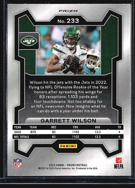 2023 Panini Prizm - #233 Garrett Wilson Orange Disco