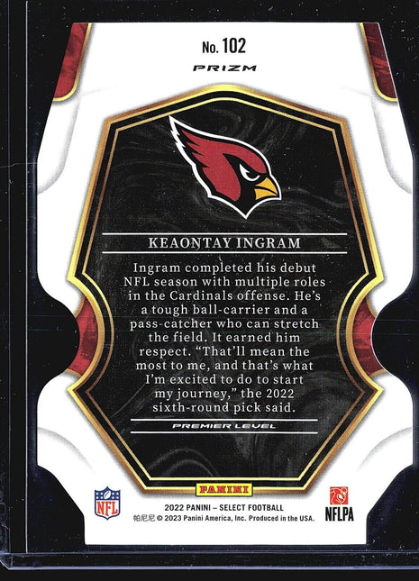 2022 Panini Select - Premier Level #102 Keaontay Ingram (RC) Die Cut