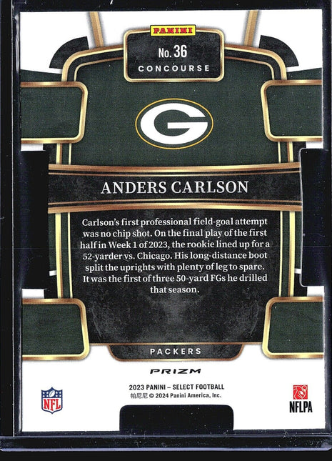 2023 Panini Select - Concourse Silver Prizm #36 Anders Carlson (RC)
