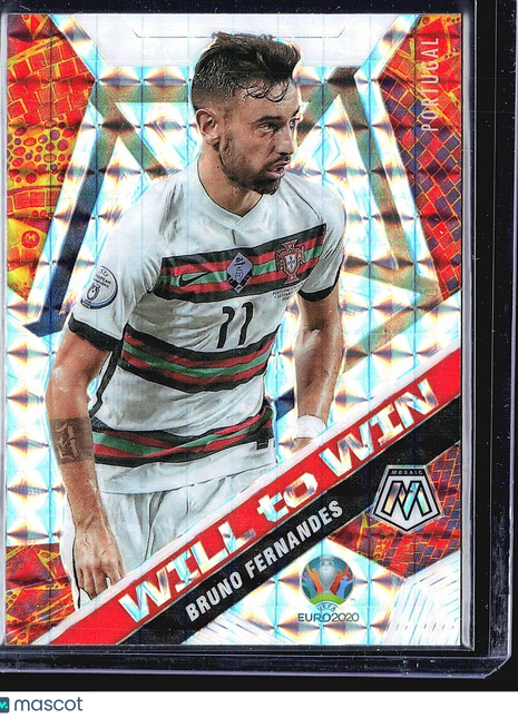 2021 Panini Mosaic Will To Win Bruno Fernandes #15 Silver