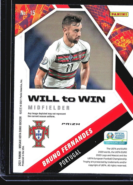 2021 Panini Mosaic Will To Win Bruno Fernandes #15 Silver