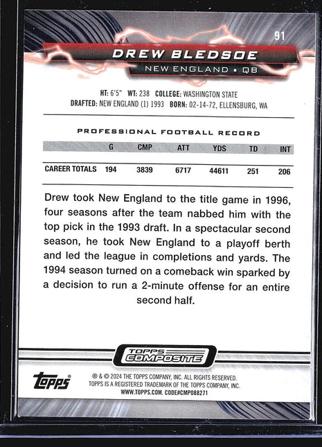 2023 Topps Composite - Resurgence #91 Drew Bledsoe Purple Gold
