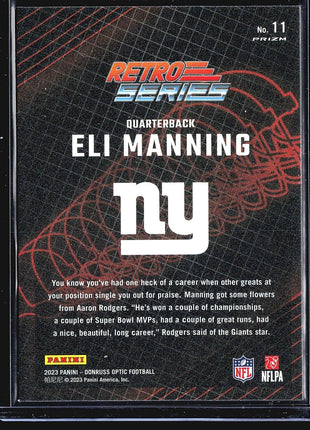2023 Panini Donruss Optic - Retro Series #11 Eli Manning
