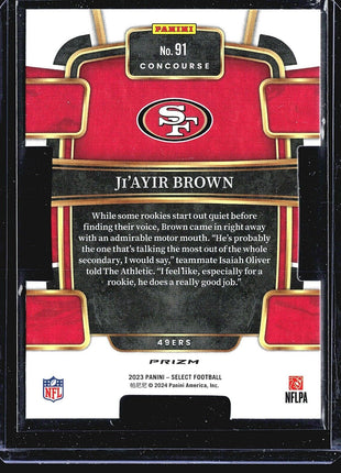 2023 Panini Select - Concourse Silver Prizm Die-Cut #91 Ji'Ayir Brown (RC)