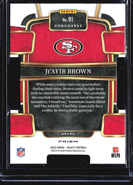 2023 Panini Select - Concourse Silver Prizm Die-Cut #91 Ji'Ayir Brown (RC)