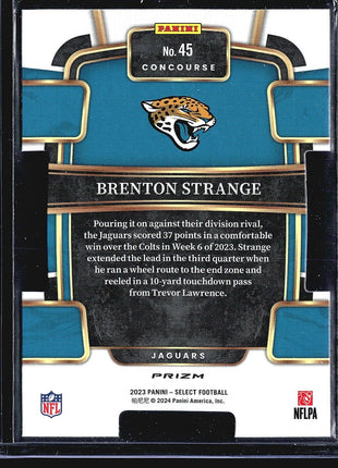 2023 Panini Select - Concourse Silver Prizm Die-Cut #45 Brenton Strange (RC)
