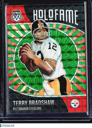 2021 Panini Mosaic - Holofame #12 Terry Bradshaw Green Red Prizm