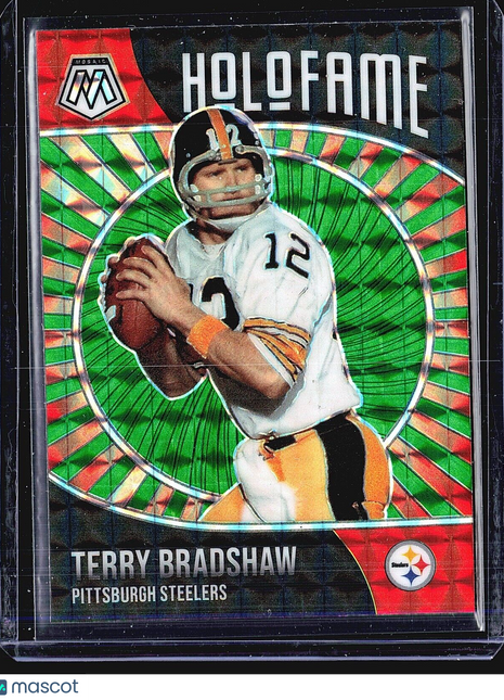 2021 Panini Mosaic - Holofame #12 Terry Bradshaw Green Red Prizm