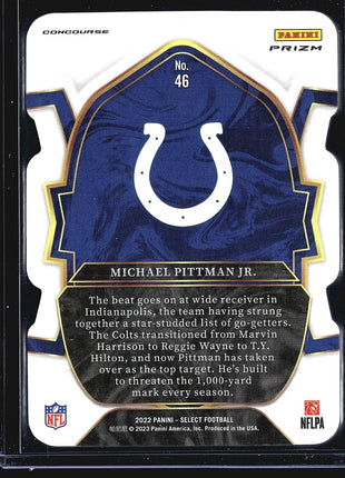 2022 Panini Select - Concourse #46 Michael Pittman Jr. Die Cut