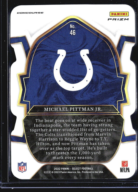 2022 Panini Select - Concourse #46 Michael Pittman Jr. Die Cut