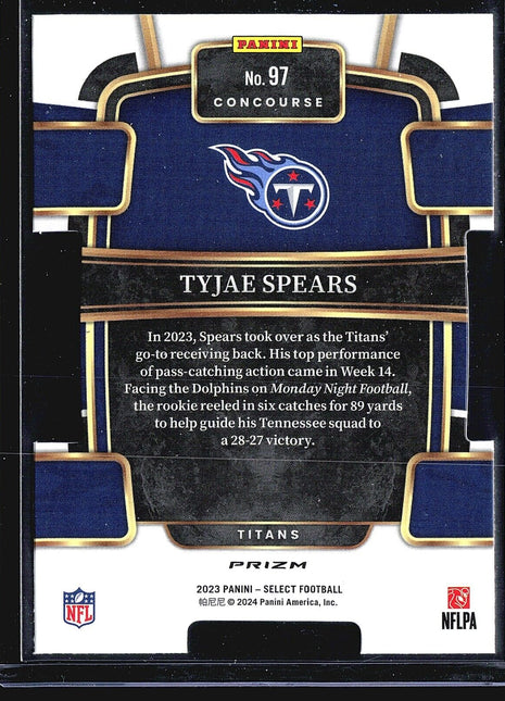 2023 Panini Select Rc Tyjae Spears #97 Die Cut