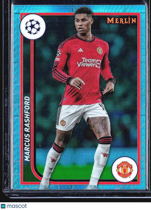 2022-23 Topps Merlin Marcus Rashford #80 Aqua Shimmer