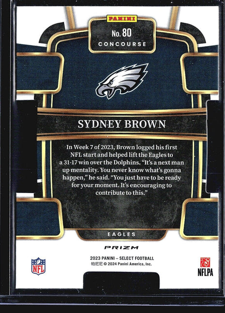 2023 Panini Select - Concourse Red & Yellow Prizm Die-Cut #80 Sydney Brown (RC)