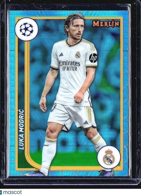 2023-24 Topps Merlin UEFA Club Competitions - #106 Luka Modric Aqua Shimmer