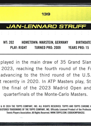 2024 Topps Chrome Tennis Sapphire Jan-Lennard Struff #139