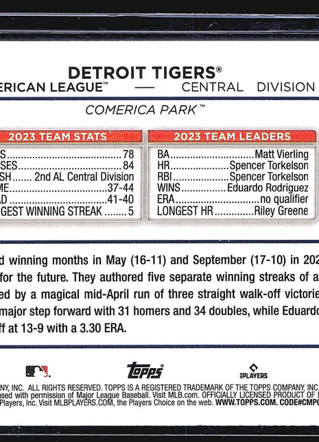 2024 Topps Foil Detroit Tigers #6