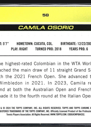 2024 Topps Chrome Tennis Sapphire Camila Osorio #58