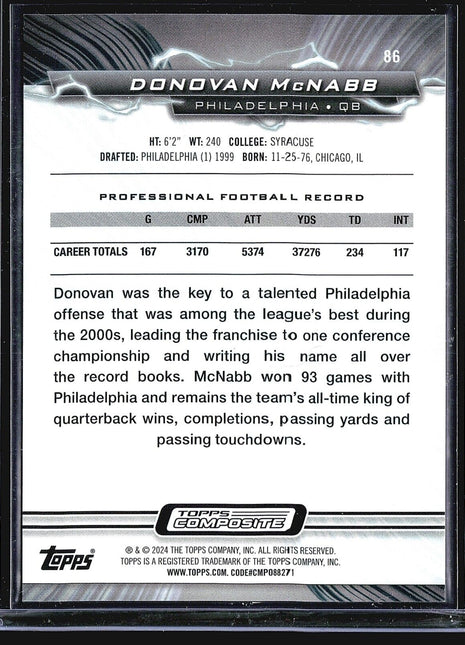 2023 Topps Composite Resurgence #86 Donovan McNabb Silver Wave /249