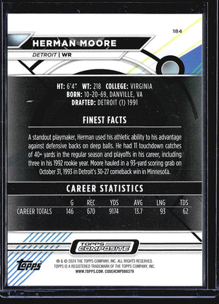 2023 Topps Composite Finest #184 Herman Moore Blue Refractor /199