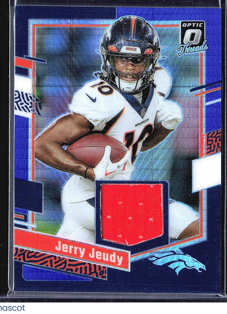 2023 Panini Optic Jersey Jerry Jeudy #DT-JJE Blue Hyper