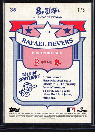 2024 Topps Spotlight Foil Rafael Devers #35 /5
