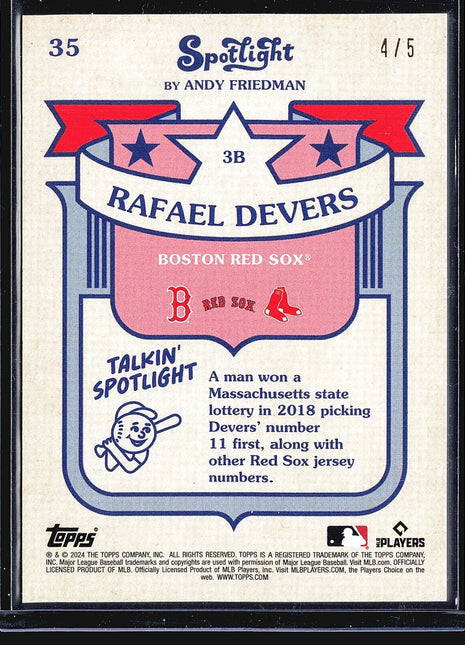 2024 Topps Spotlight Foil Rafael Devers #35 /5