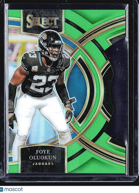 2023 Panini Select Premier Level Green Prizm Die-Cut #139 Foye Oluokun /499