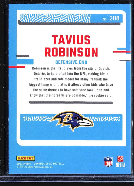 2023 Panini Donruss Optic - Rated Rookie #208 Tavius Robinson (RC)