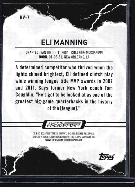 2023 Topps Composite - Resurgence Voltaic #RV-7 Eli Manning Pink