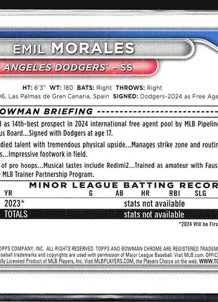 2024 Bowman Chrome 1st Emil Morales #BCP-221
