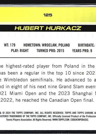 2024 Topps Chrome Tennis Sapphire Hubert Hurkacz #125