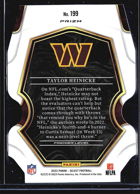 2022 Panini Select - Premier Level #199 Taylor Heinicke Die Cut