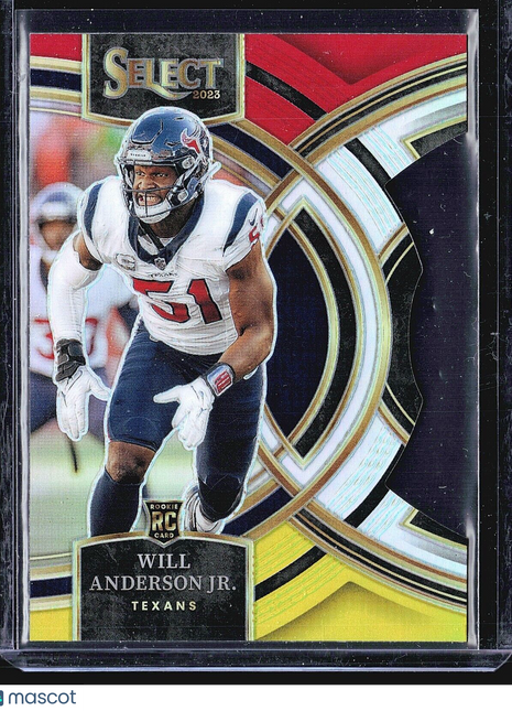 2023 Panini Select - Premier Level #125 Will Anderson (RC) Red Yellow Die Cut