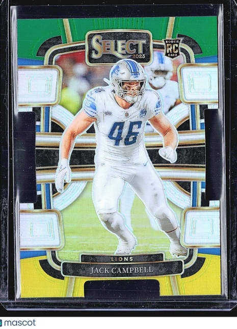 2023 Panini Select Yellow Green Die Cut Jack Campbell #33