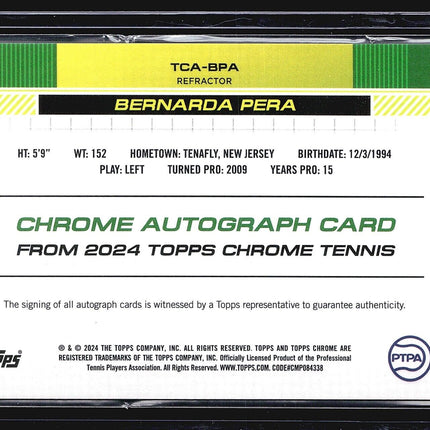 2024 Topps Chrome Tennis Auto Bernarda Pera #TCA-BPA /499