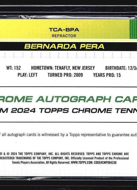 2024 Topps Chrome Tennis Auto Bernarda Pera #TCA-BPA /499