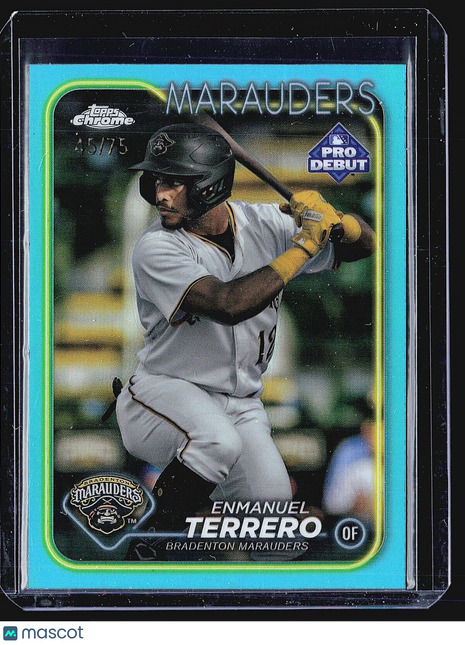 2024 Topps Pro Debut - #PD-12 Enmanuel Terrero (RC) Aqua Refractor /75